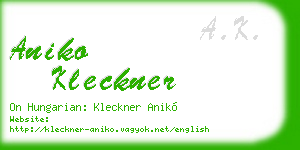aniko kleckner business card